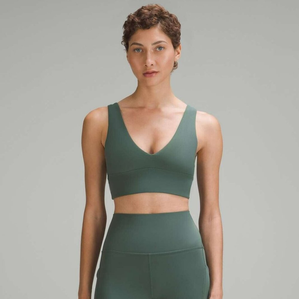 Lululemon align v neck sports bra dark forest 10 NWT